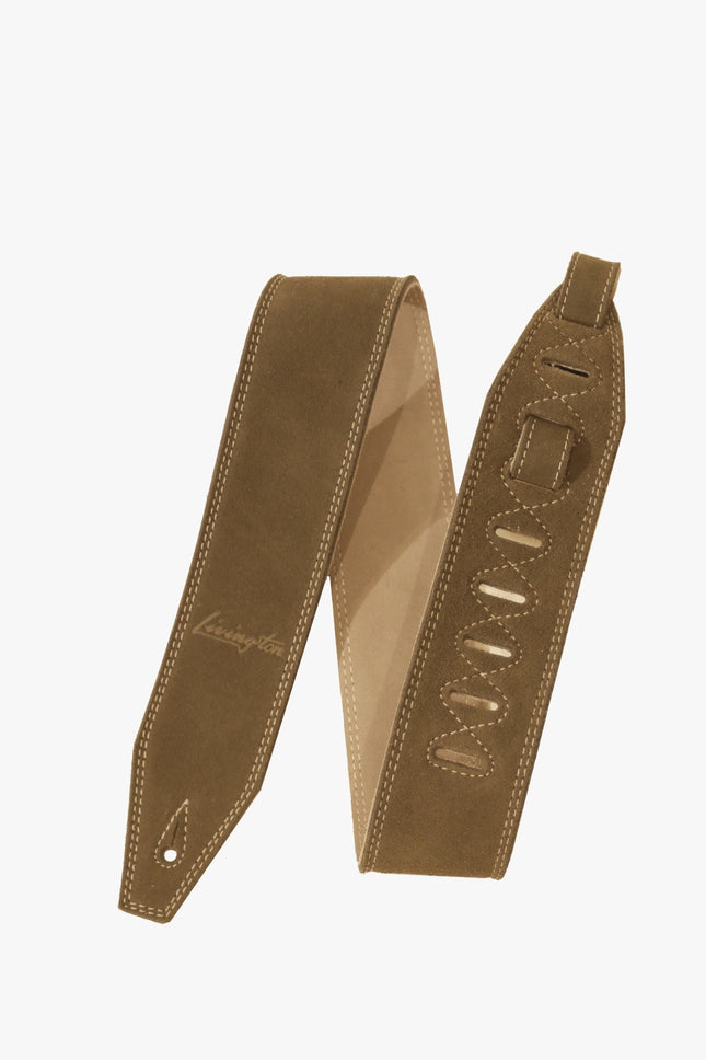Livingston VSBR-25 2.5 Inch Vintage Suede Guitar Strap, Brown ( VSBR25 VSBR 25 )