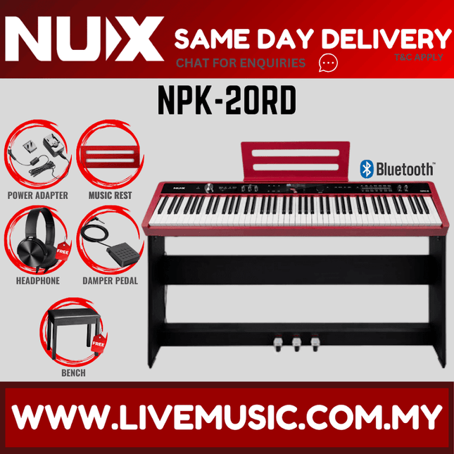 NUX NPK-20 88-Key Portable Digital Piano with Wooden Stand and 3 Pedals - ( NPK 20 / NPK20 )