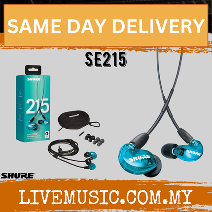 Shure SE215 Sound Isolating Earphones with 3.5mm Comm Cable - Blue ( SE-215 / SE 215 )