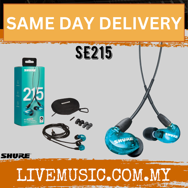 Shure SE215 Sound Isolating Earphones with 3.5mm Comm Cable - Blue ( SE-215 / SE 215 )