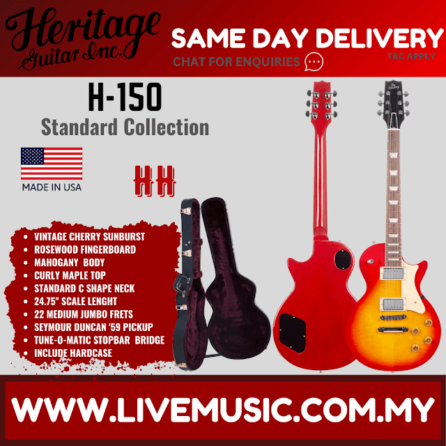 Heritage Standard Collection H-150 Electric Guitar with Case, Vintage Cherry Sunburst ( H150 / H 150 )