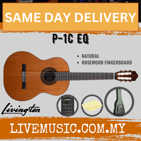 Livingston P-1C 39" Solid Cedar Top Classical Guitar, Rosewood FB, Natural ( P 1C P1C )