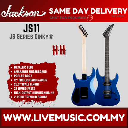 Jackson JS-11 Dinky - Electric Guitar, Amaranth Fretboard - Metallic Blue (JS11/JS 11)