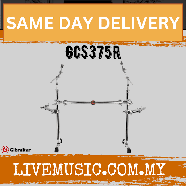 Gibraltar GCS375R Chrome Series Curved Front Rack with Wings + 2x Cymbal Boom (GCS-375R)