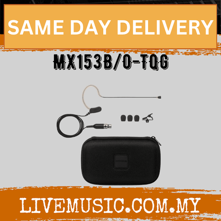 Shure MX153B/O-TQG Omnidirectional Earset Microphone for Shure Wireless With JTS MA500 - Black ( MX153B / MX153B TQG )
