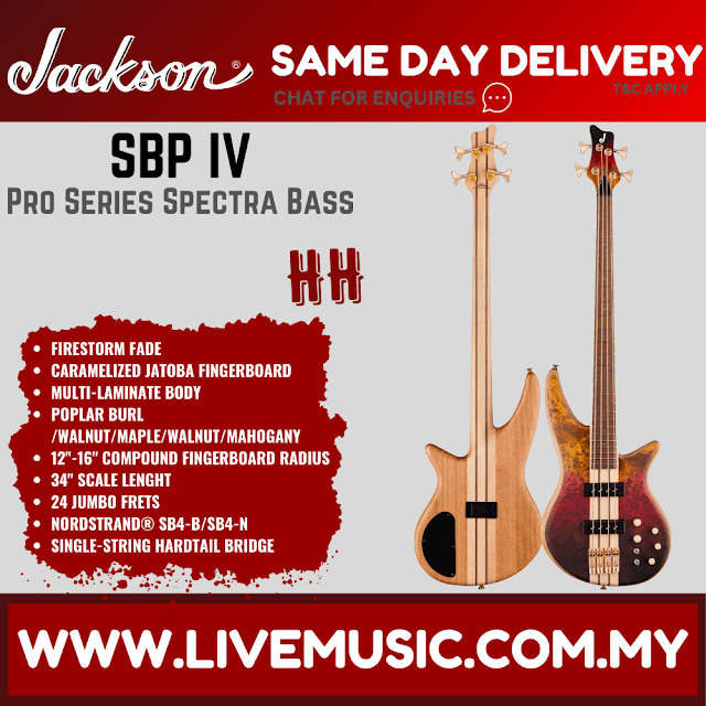 Jackson Pro Series Spectra Bass SBP IV Bass Guitar, Jatoba FB, Firestorm Fade