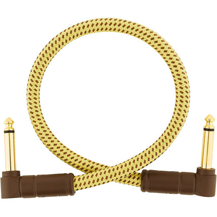 Fender Deluxe Series Angled Instrument Cable, 1 feet - Tweed