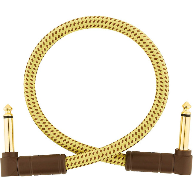Fender Deluxe Series Angled Instrument Cable, 1 feet - Tweed