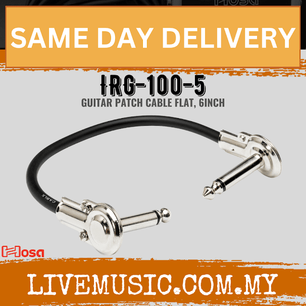 Hosa IRG-100-5 Guitar Patch Cable, Flat, 6inch (IRG1005/IRG 1005)