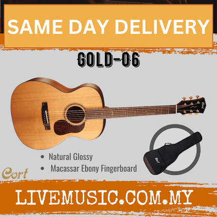 Cort Gold-O6 - Acoustic Guitar with Gig Bag - Natural Glossy (Gold O6/GoldO6)