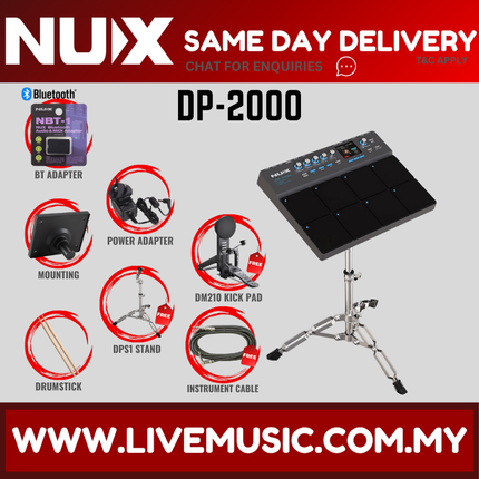 Nux DP-2000 Powerful Integrated Percussion Pad w/DPS-1 Stand ( DPS1 / DP 2000 / DP2000 )