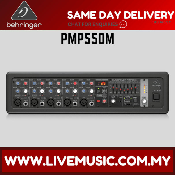 Behringer Europower PMP550M 5-channel 500-Watt Powered Mixer ( PMP-550M / PMP 550M )