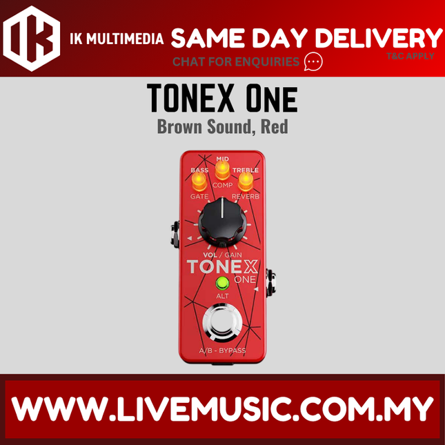 IK Multimedia TONEX ONE Brown Sound Amp Pedal, Limited Edition Red