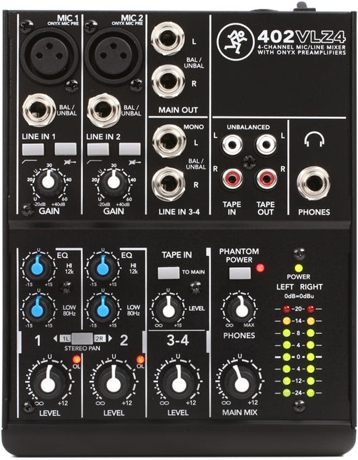 Mackie 402VLZ4 4-Channel Mixer Analog Compact Mixers With Onyx (402 VLZ4/402-VLZ4)