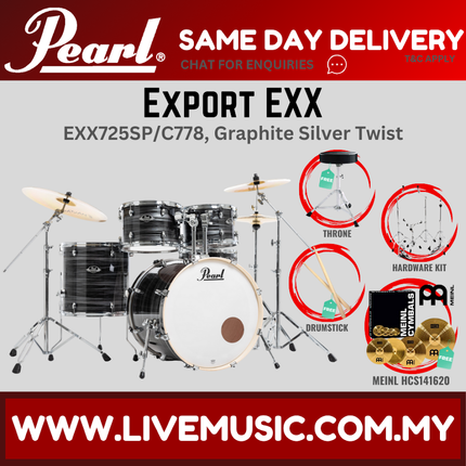 Pearl Export EXX 5-Piece Drum Set with Meinl HCS141620 Cymbals Set ( EXX725SP/C )