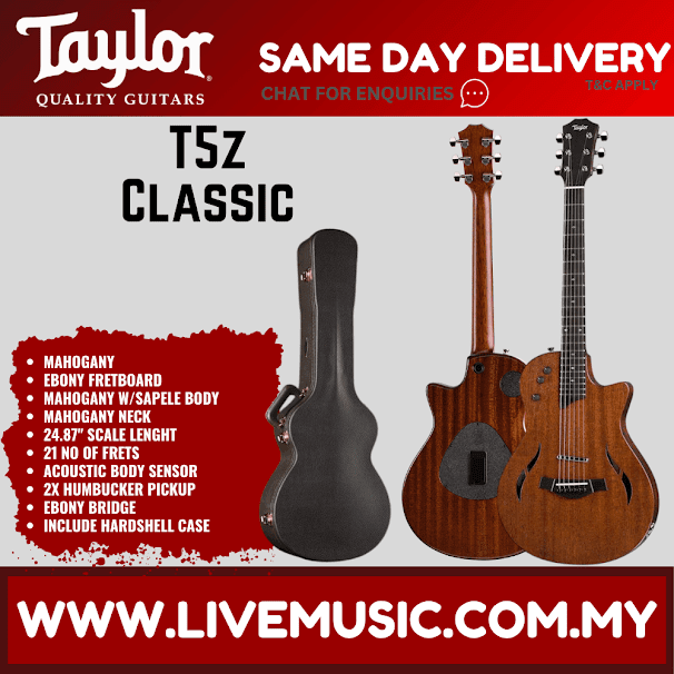 Taylor T5z Classic Electric Guitar w/Case, Mahogany