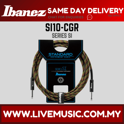 Ibanez SI10-CGR Woven Guitar Cable, 10ft ( SI10CGR / SI10 CGR )