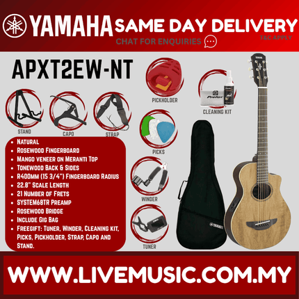 Yamaha APXT2EW 34" 3/4 Mango Wood Top Acoustic Electric Guitar With Pickup - Natural ( APXT2-EW / APXT2 EW)