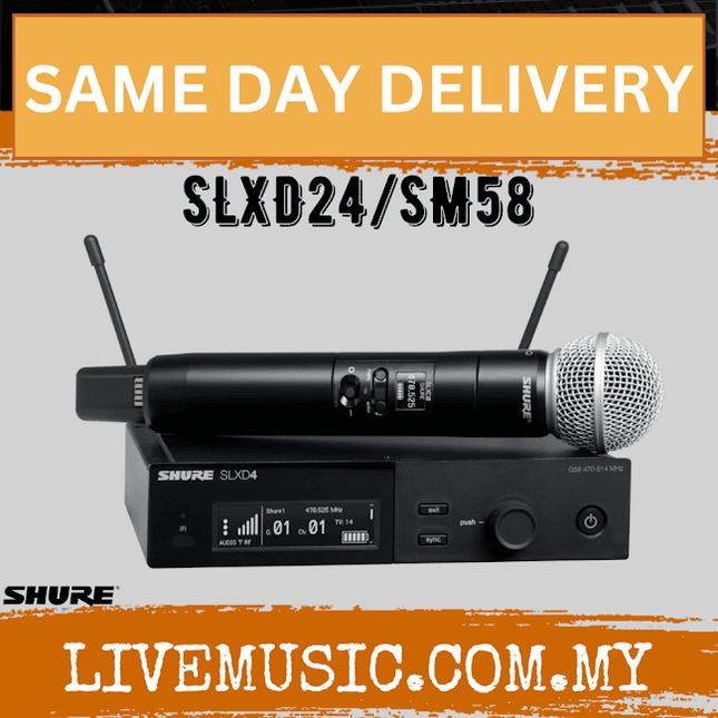 Shure SLXD24/SM58 Wireless System with SM58 Handheld Transmitter ( SLXD SLXD24-SM58 / SLXD24SM58 )