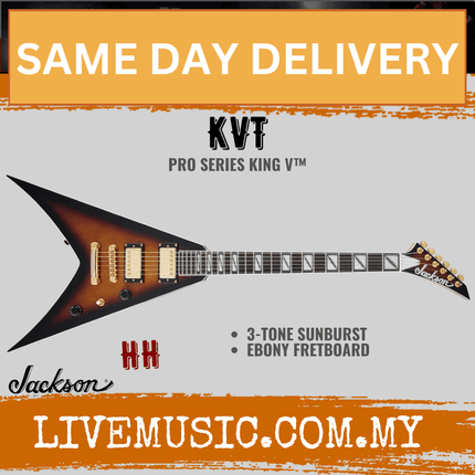 Jackson Pro Series King V KVT Electric Guitar, Ebony FB, 3-Tone Sunburst
