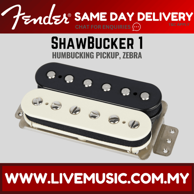 Fender Shawbucker 1 Humbucking Electric Guitar Pickup, Zebra