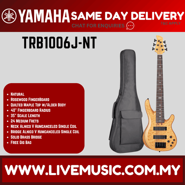 Yamaha Electric Bass Guitar TRB1006J -  Natural ( TRB 1006J / TRB-1006J )