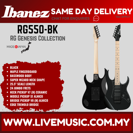 Ibanez RG550 Genesis Collection Electric Guitar MADE IN JAPAN - ( RG 550 / RG-550 )-Black