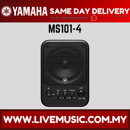 Yamaha MS101-4 Desktop Powered Studio Monitor With Monitor Speaker Stand And Cable - Each / Pair ( MS1014 / MS101 4 )