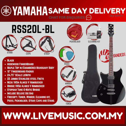 Yamaha Revstar Standard RSS20 Left-handed Electric Guitar - Black ( RSS20L / RSS20L )