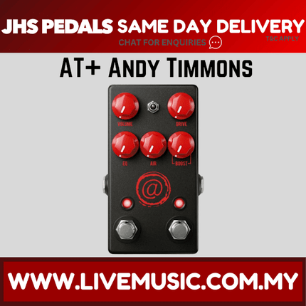JHS The AT+ Andy Timmons Signature Overdrive Guitar Effects Pedal, Black