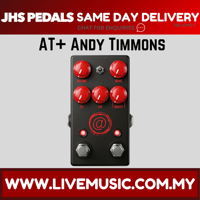 JHS The AT+ Andy Timmons Signature Overdrive Guitar Effects Pedal, Black