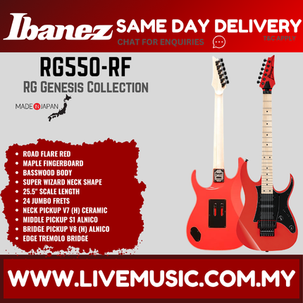 Ibanez RG550 Genesis Collection Electric Guitar MADE IN JAPAN - ( RG 550 / RG-550 )-Road Flare Red