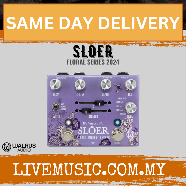Walrus Audio SLOER Stereo Ambient Reverb Guitar Effects Pedal, Floral Series 2024