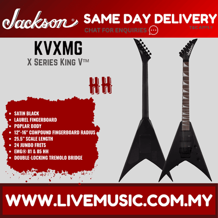 Jackson KVXMG X-Series King V Electric Guitar - Satin Black