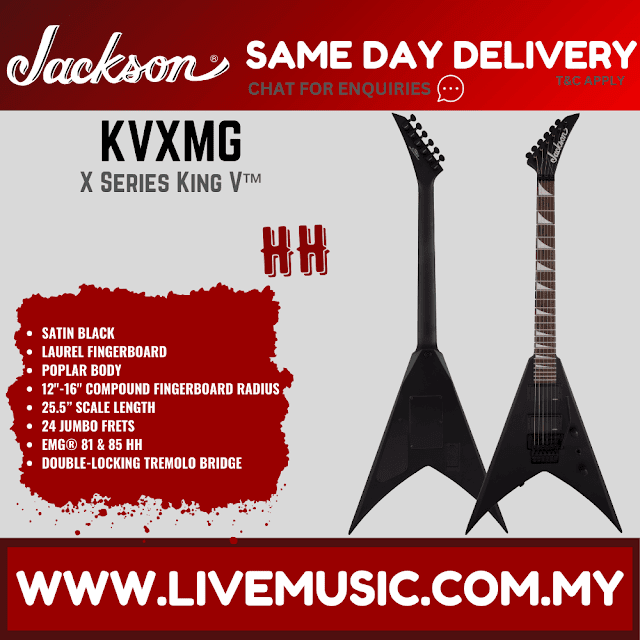 Jackson KVXMG X-Series King V Electric Guitar - Satin Black