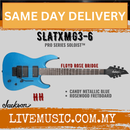 Jackson Soloist SLATXMG3-6 Electric Guitar, Rosewood Fretboard - Candy Metallic Blue (SLATXMG36/SLATXMG3 6)