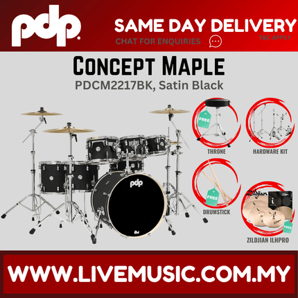 PDP by DW CM7 Concept Maple Shell Pack - 7-piece with Zildjian ILHPRO Cymbals - (PDCM2217)