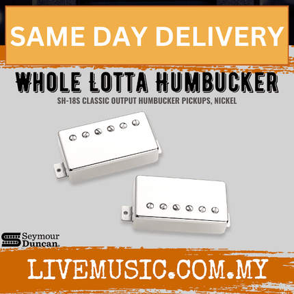 Seymour Duncan 11102-89-NC SH-18S Whole Lotta Humbucker, Classic Output Humbucker Pickups, 6 Strings, Set, Nickel Cover