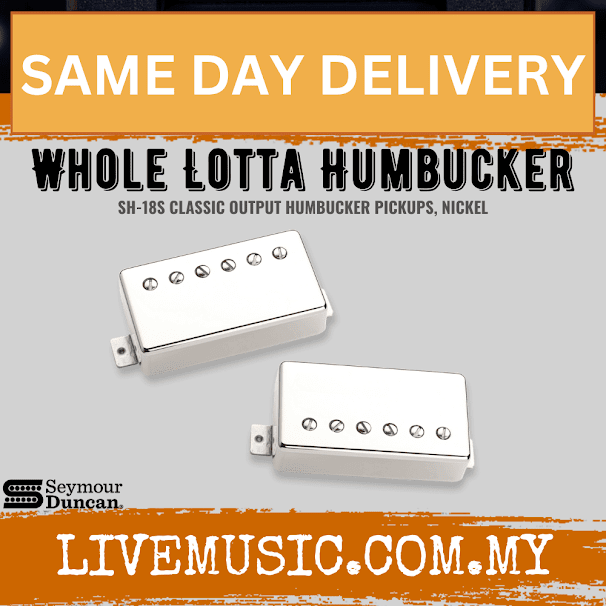 Seymour Duncan 11102-89-NC SH-18S Whole Lotta Humbucker, Classic Output Humbucker Pickups, 6 Strings, Set, Nickel Cover