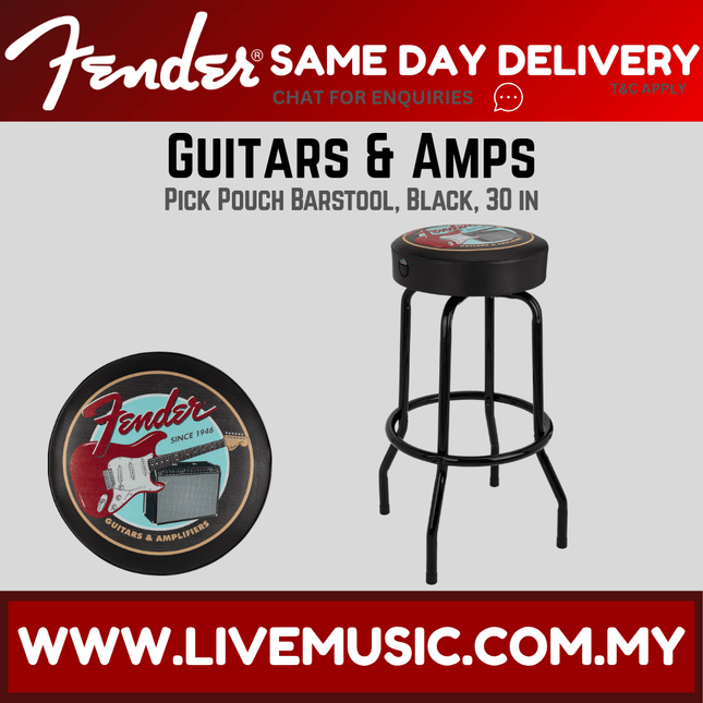 Fender Guitars and Amps Pick Holder Barstool, 30-Inch