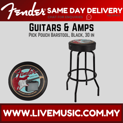 Fender Guitars and Amps Pick Holder Barstool, 30-Inch
