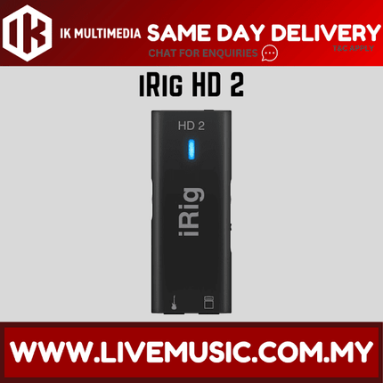 IK Multimedia iRig HD2 - Guitar Interface for IOS (HD-2/HD 2)
