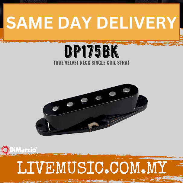DiMarzio DP175BK True Velvet Single Coil Electric Guitar Neck Pickup - Black (DP175)