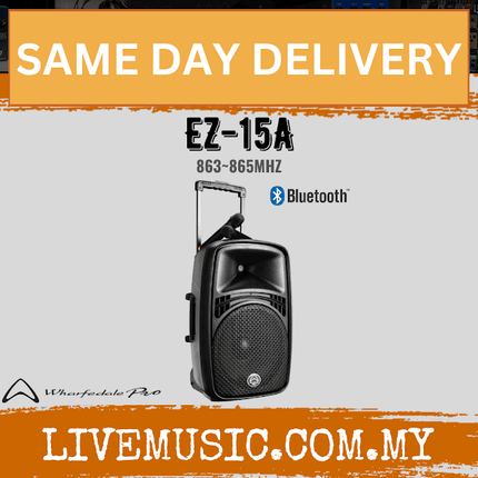 WHARFEDALE PRO EZ-15A Series 140 Watts Peak 15" Portable PA Speaker c/w 2 Wireless Mic (EZ15A/EZ 15A)