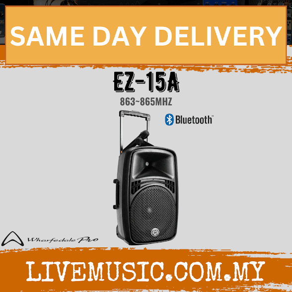 WHARFEDALE PRO EZ-15A Series 140 Watts Peak 15" Portable PA Speaker c/w 2 Wireless Mic (EZ15A/EZ 15A)
