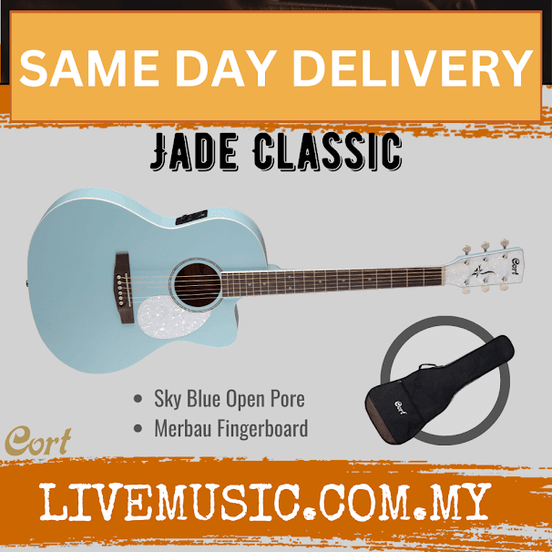 Cort JADE CLASSIC Acoustic-Electric Guitar with Gig Bag - Sky Blue Open Pore (JADE-CLASSIC/JADECLASSIC)