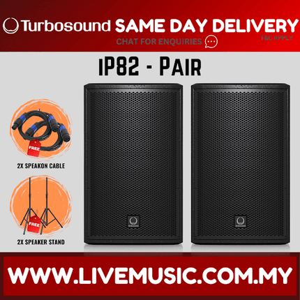 Turbosound INSPIRE iP82 2-Way 8" Full Range Loudspeaker With Speaker Stand And Cable - Each / Pair ( iP-82 / iP 82 )