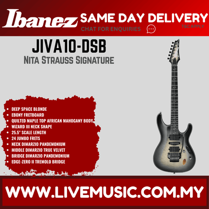 Ibanez JIVA10-DSB Nita Strauss Signature Electric Guitar, Deep Space Blonde ( JIVA10 DSB / JIVA10DSB )