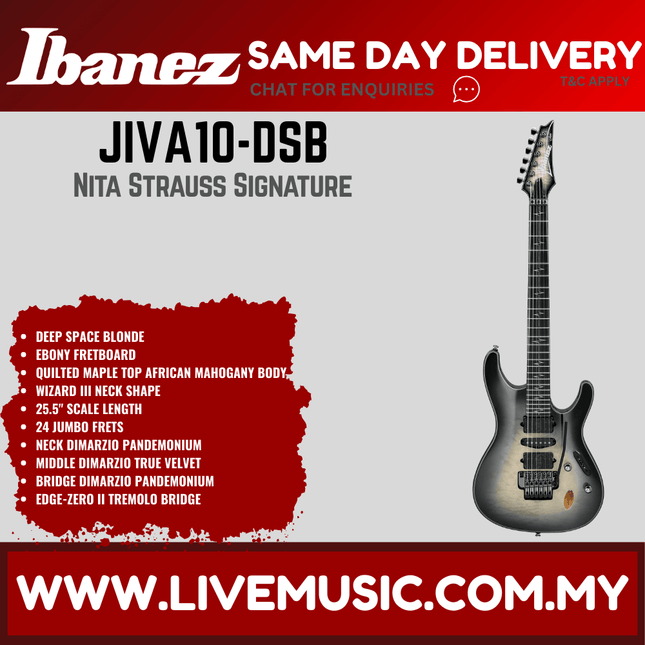 Ibanez JIVA10-DSB Nita Strauss Signature Electric Guitar, Deep Space Blonde ( JIVA10 DSB / JIVA10DSB )