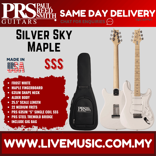 PRS John Mayer Silver Sky Maple Electric Guitar w/Bag